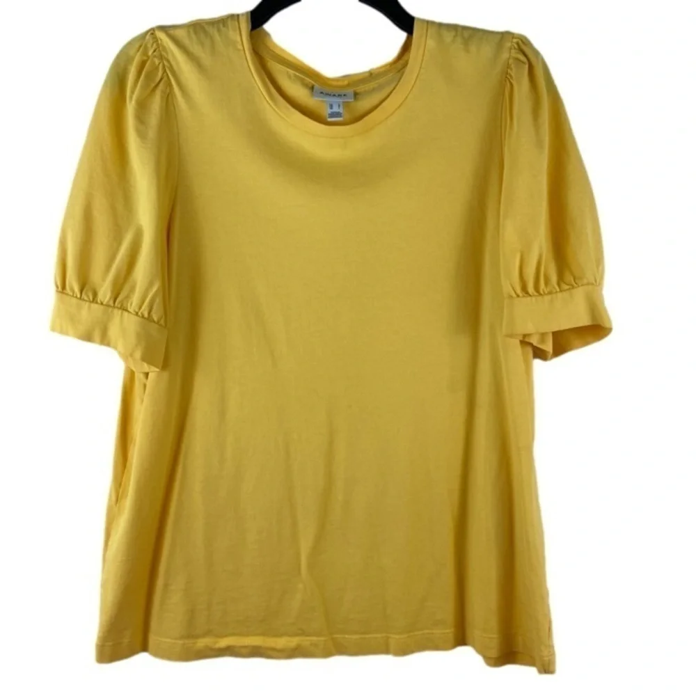 Yellow Puff Sleeve Cotton Top Aware by Vero Moda Women’s Size Large